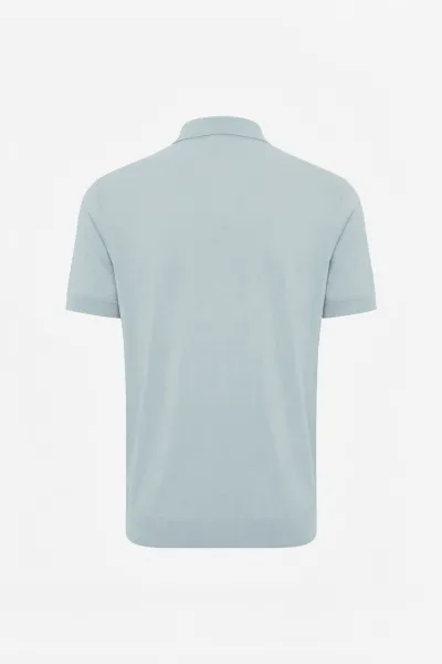 Gebreide Polo | Lichtblauw